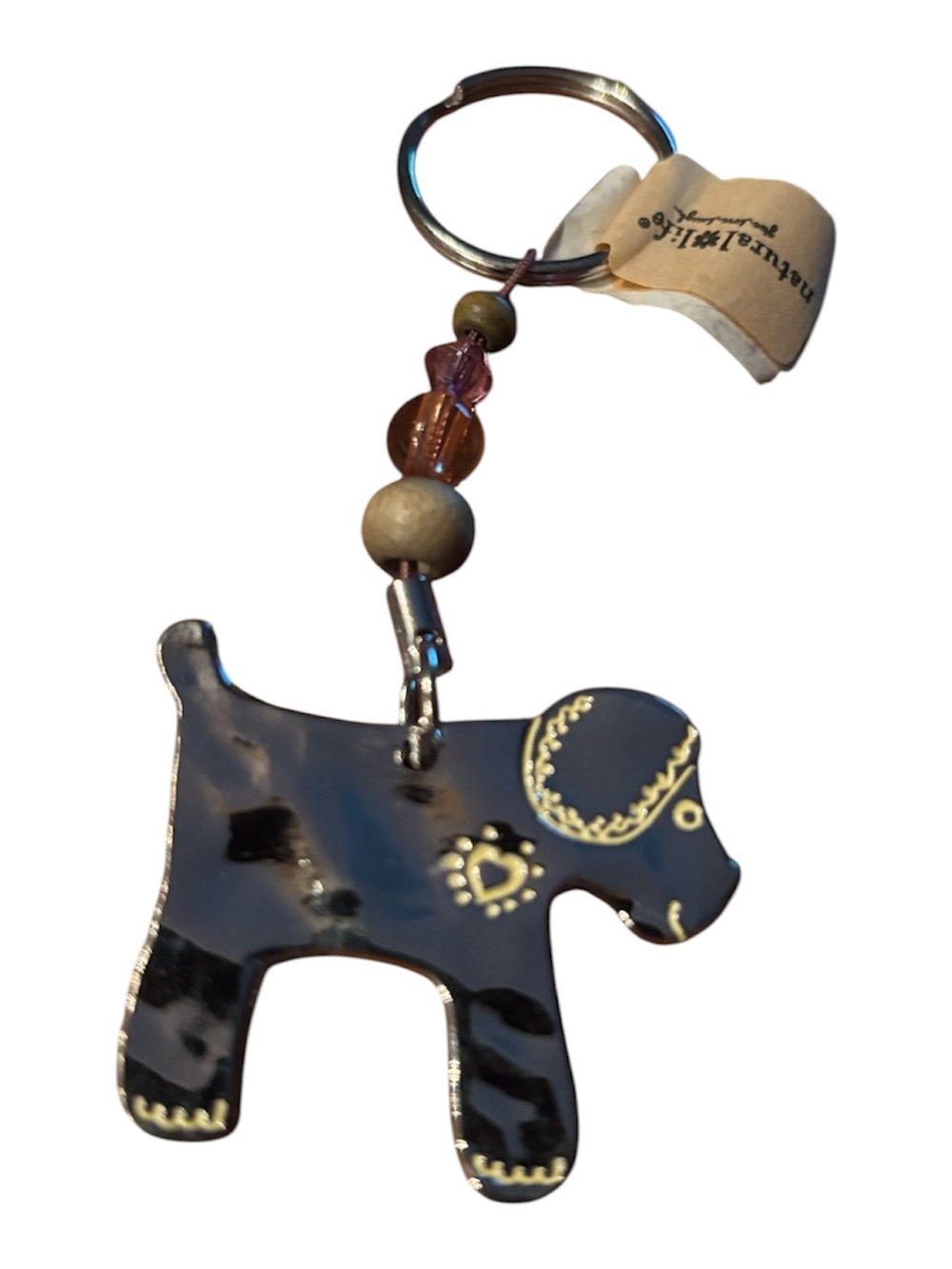 Natural Life dog beaded keychain